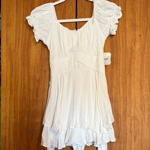 Altar'd State White Ruffled Mini Romper